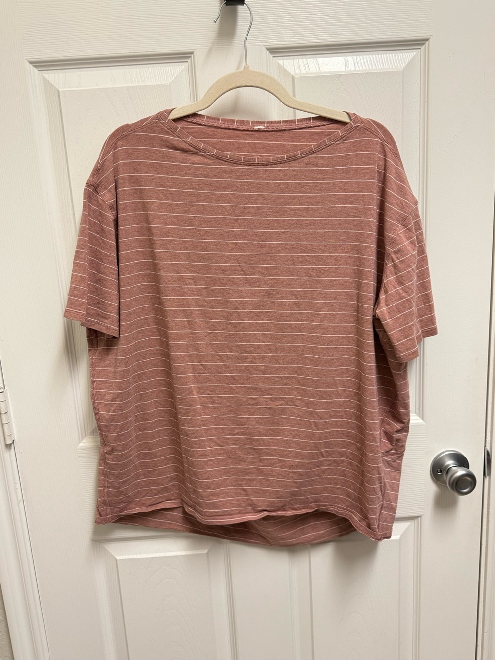 Lululemon Striped Short-Sleeve Tee in Dusty Rose - Picture 1 of 9